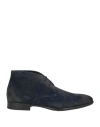Doucal's Man Ankle Boots Midnight Blue Size 8.5 Soft Leather In Blue