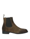 Doucal's Man Ankle Boots Military Green Size 11.5 Leather In Brown