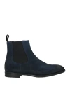 Doucal's Man Ankle Boots Navy Size 6 Soft Leather In Navy Blue