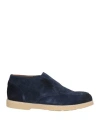 Doucal's Man Ankle Boots Navy Size 9 Leather In Blue