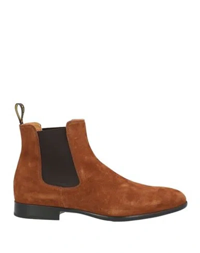 Doucal's Man Ankle Boots Tan Size 9 Soft Leather In Brown