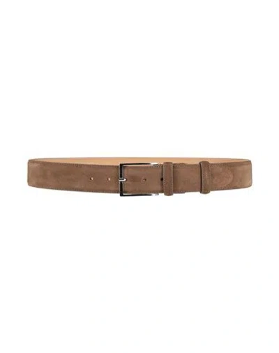Doucal's Man Belt Khaki Size 36 Leather In Sand