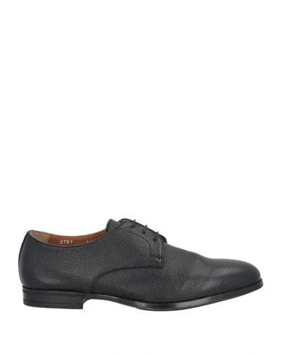 Doucal's Man Lace-up Shoes Black Size 11 Calfskin