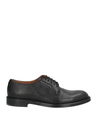 Doucal's Man Lace-up Shoes Black Size 7 Leather