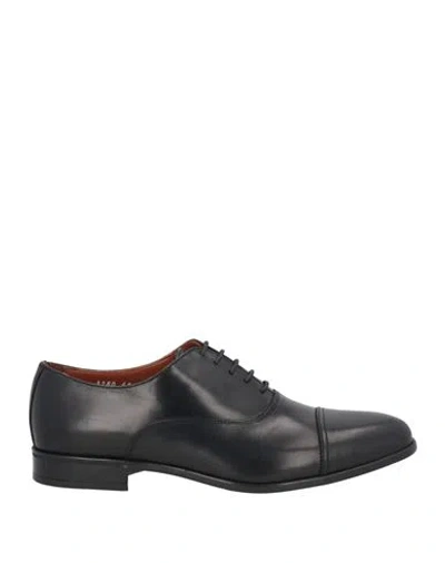 Doucal's Man Lace-up Shoes Black Size 8 Calfskin