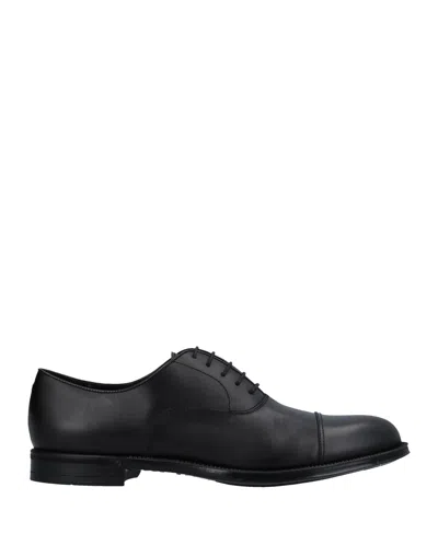 Doucal's Man Lace-up Shoes Black Size 8.5 Calfskin
