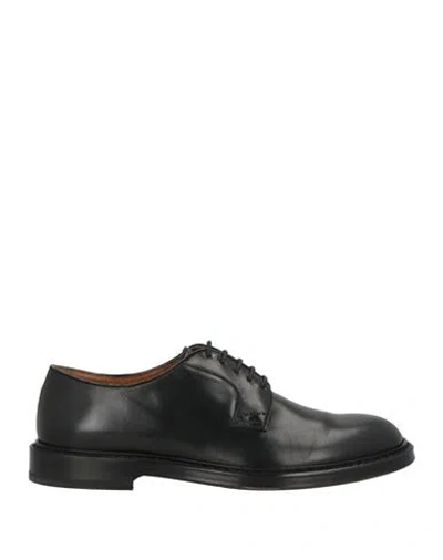 DOUCAL'S DOUCAL'S MAN LACE-UP SHOES BLACK SIZE 9 LEATHER