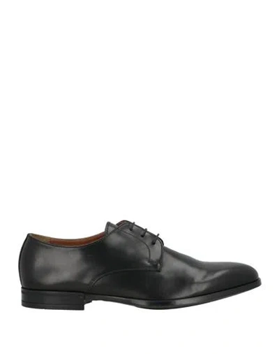 Doucal's Man Lace-up Shoes Black Size 9 Leather