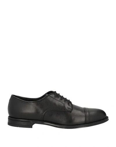 Doucal's Man Lace-up Shoes Black Size 8.5 Soft Leather