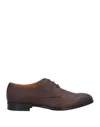 Doucal's Man Lace-up Shoes Chocolate Brown Size 4 Soft Leather In Brown