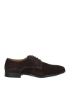 Doucal's Man Lace-up Shoes Dark Brown Size 7 Soft Leather In Brown