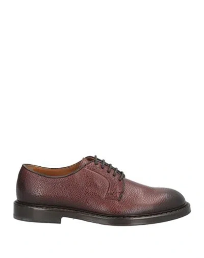 Doucal's Man Lace-up Shoes Dark Brown Size 9 Leather