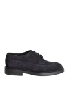 Doucal's Man Lace-up Shoes Midnight Blue Size 7 Leather In Blue