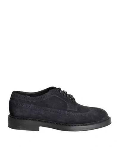 Doucal's Man Lace-up Shoes Midnight Blue Size 7 Leather