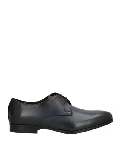 Doucal's Man Lace-up Shoes Midnight Blue Size 7.5 Leather