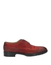 Doucal's Man Lace-up Shoes Rust Size 9 Leather In Red