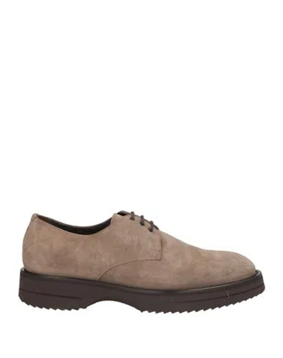 Doucal's Man Lace-up Shoes Taupe Size 9 Leather In Gray