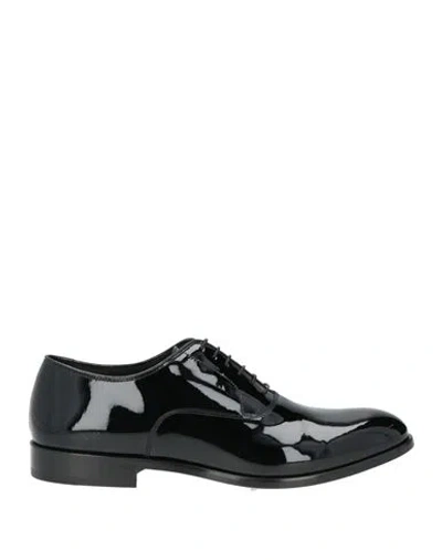Doucal's Man Lace-up Shoes Black Size 10 Soft Leather