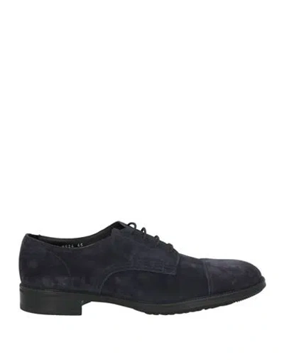 Doucal's Man Lace-up Shoes Navy Size 9.5 Leather In Blue