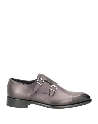Doucal's Man Loafers Charcoal Size 9 Soft Leather In Grey
