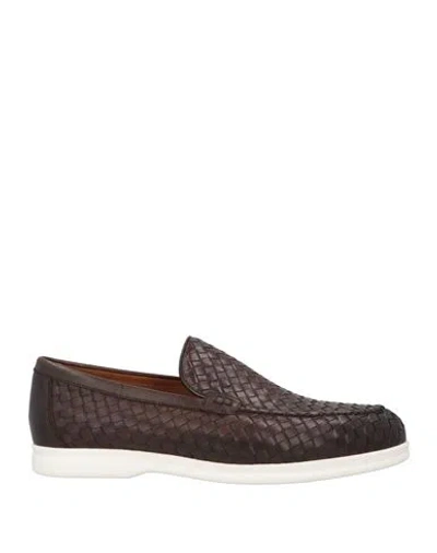 Doucal's Man Loafers Dark Brown Size 7 Leather