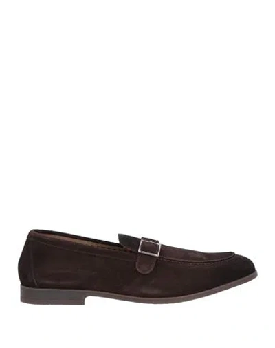 Doucal's Man Loafers Dark Brown Size 9 Leather