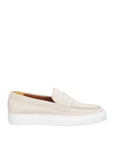 Doucal's Man Loafers Light Grey Size 9 Leather In Gray