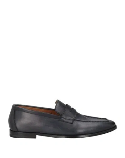 Doucal's Man Loafers Midnight Blue Size 10.5 Calfskin