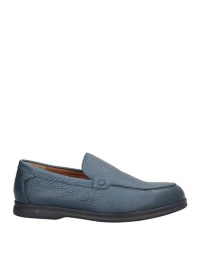 Doucal's Man Loafers Slate Blue Size 6 Leather