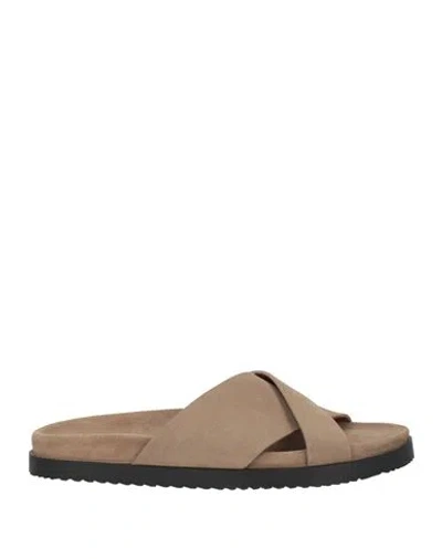 Doucal's Man Sandals Taupe Size 8 Leather In Multi