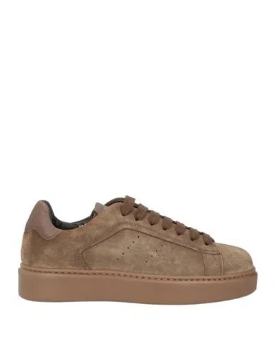 Doucal's Man Sneakers Beige Size 9 Leather In Brown