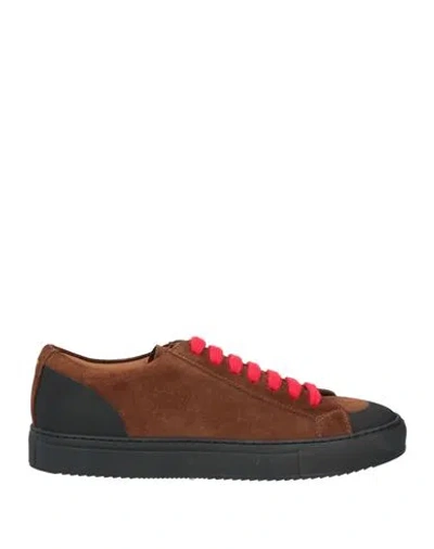 Doucal's Man Sneakers Chocolate Brown Size 6 Leather