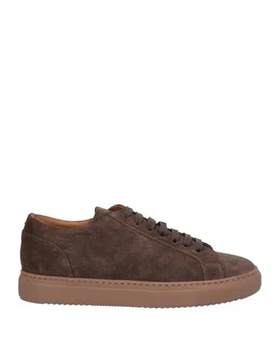 Doucal's Man Sneakers Chocolate Brown Size 7.5 Leather