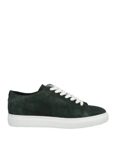Doucal's Man Sneakers Dark Green Size 7.5 Leather