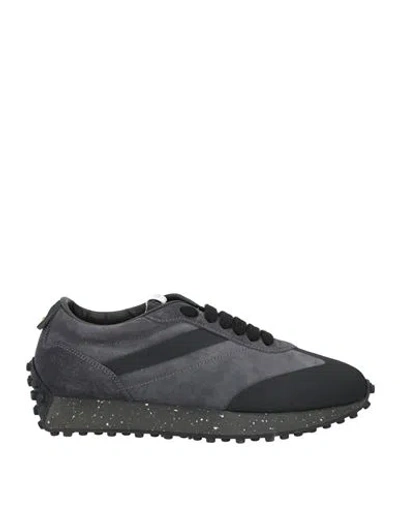 Doucal's Man Sneakers Grey Size 10 Soft Leather, Textile Fibers