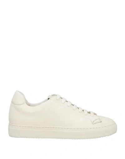 Doucal's Man Sneakers Ivory Size 7 Leather In Neutral
