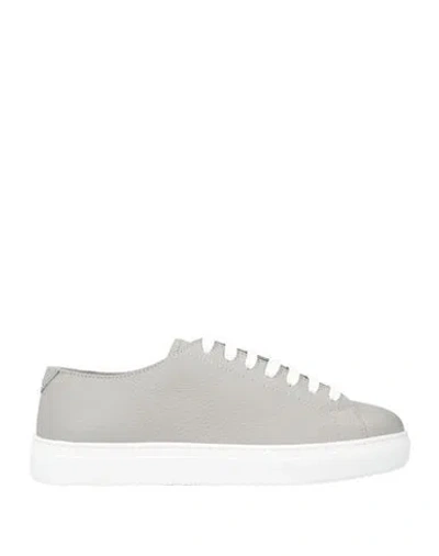 Doucal's Man Sneakers Light Grey Size 6.5 Leather In Gray