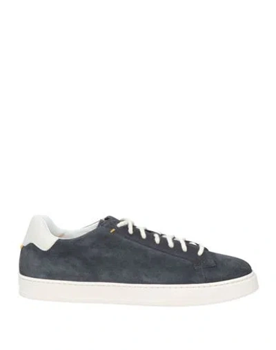 Doucal's Man Sneakers Midnight Blue Size 11 Leather