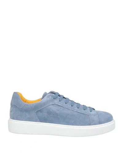 Doucal's Man Sneakers Sky Blue Size 7 Leather