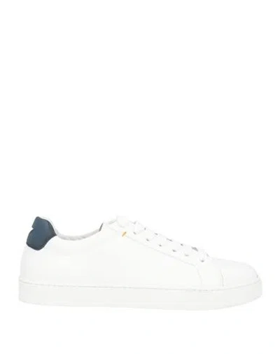 Doucal's Man Sneakers White Size 8 Leather In Multi