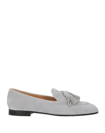 Doucal's Megan Woman Loafers Light Grey Size 9 Leather In Gray