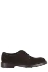 Doucal's Mink Suede Derby Lace-up Shoes In Brown