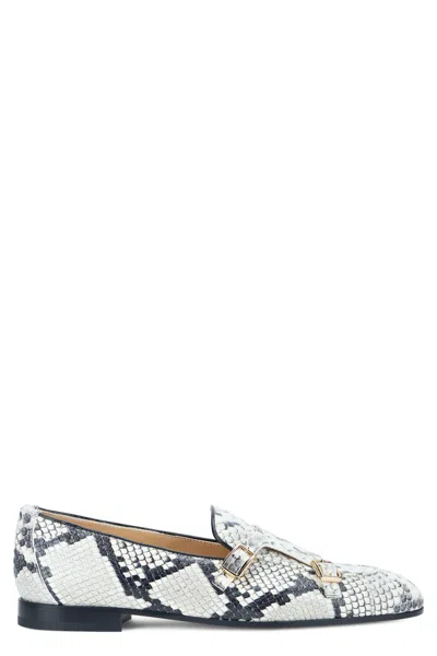 Doucal's Monk Strap In Python Leather In Animal Print