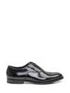 Doucal's High-shine Black Oxford Shoes With Lace-up Fastening In Black