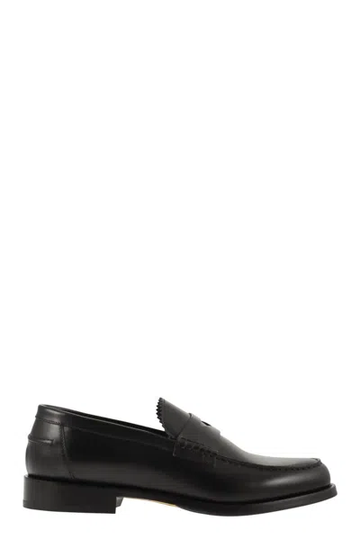 Doucal's Penny - Leather Loafer In Black