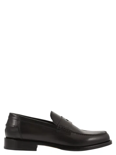 Doucal's Penny Leather Loafer In Black