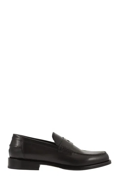 Doucal's Penny - Leather Loafer In Black