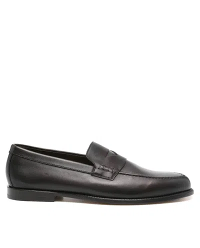 Doucal's Penny Loafer With Smooth Leather Finish In Multi
