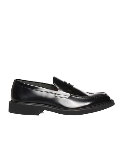 Doucal's Penny Leather Moccasin In Black