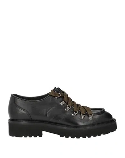 Doucal's Philadelphia Woman Lace-up Shoes Black Size 6.5 Leather